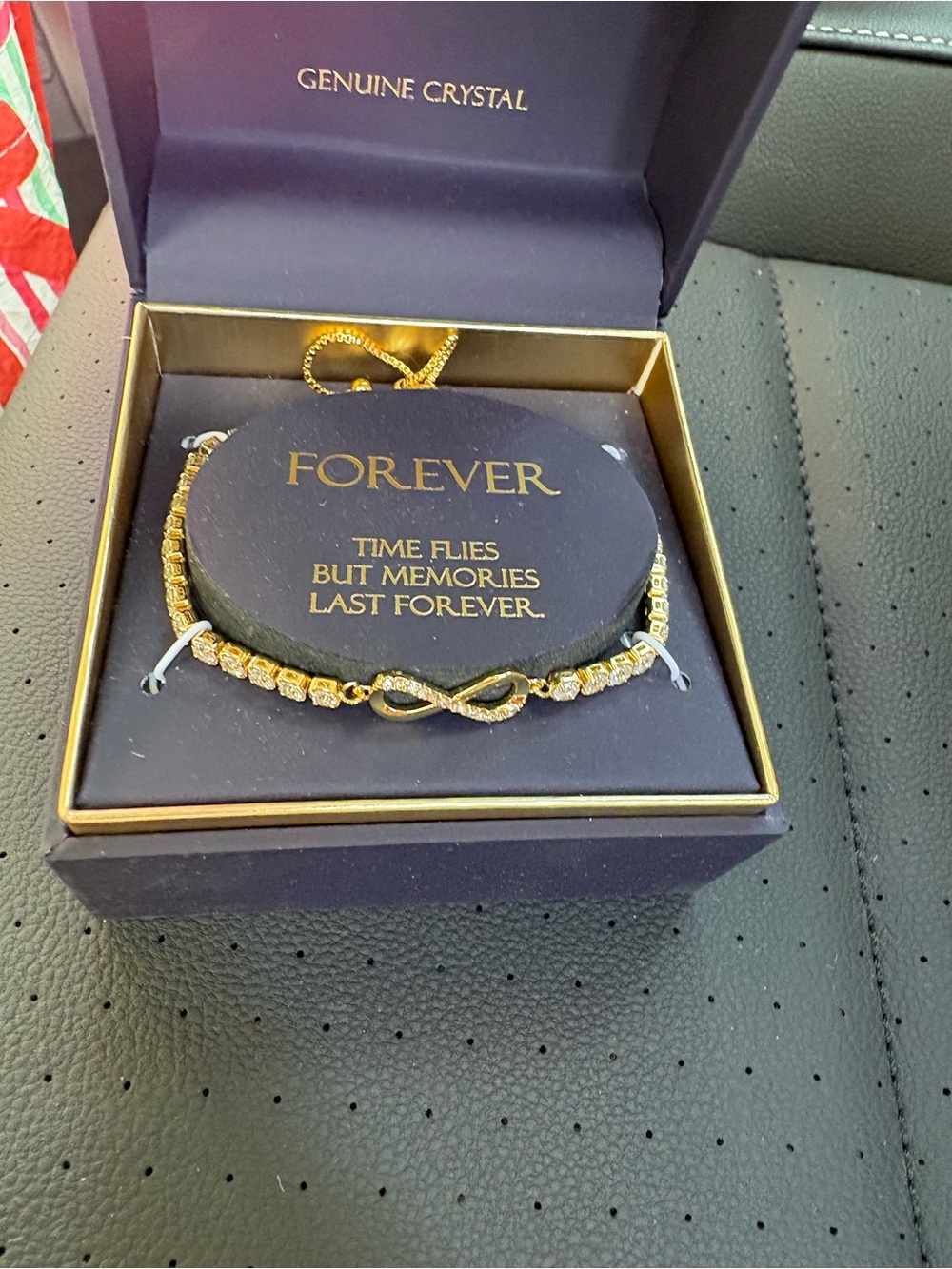 Forever 21 Gold Infinity Bracelet with Clear Crystal Accents